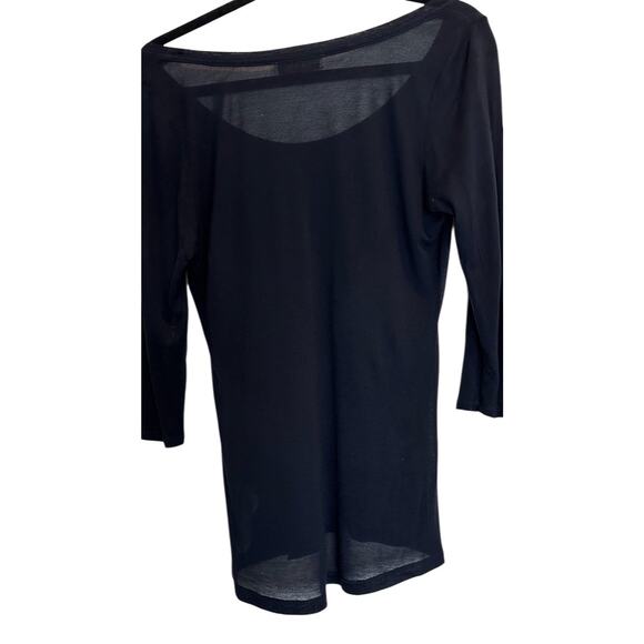 Vintage Y2K Abercrombie & Fitch Sheer Navy Blouse 3/4 Sleeve Women’s M - Picture 3 of 3
